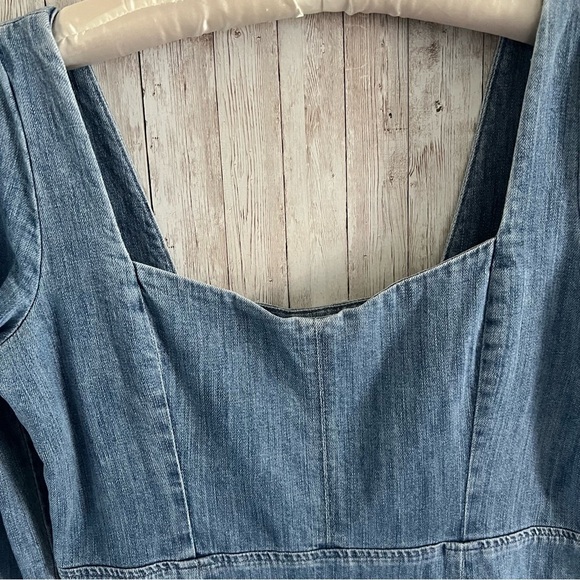 Le Jean Tallulah Body-con Denim Midi Dress Large - Picture 5 of 9